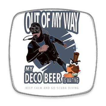 Plongée déco bière à l'écart cadeau - Magnet carré - blanc - Devant