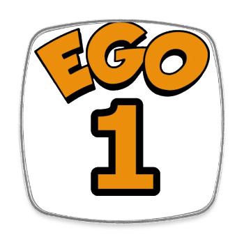 Ego 1 egoistic Nummber eins - Viereckiger Kühlschrankmagnet - Weiß - Vorne