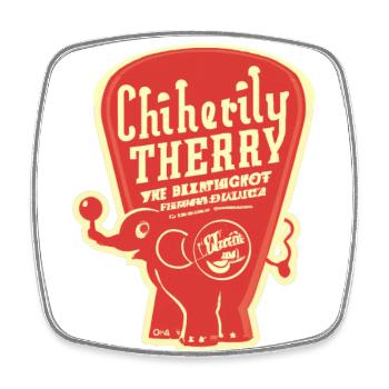 Chiherily Therry Elefant - Viereckiger Kühlschrankmagnet - Weiß - Vorne