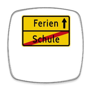 Schule Ferien Ortsschild - Viereckiger Kühlschrankmagnet - Weiß - Vorne