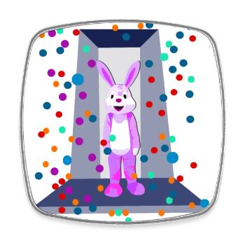 Pink Bunny Hase Party - Viereckiger Kühlschrankmagnet - Weiß - Vorne