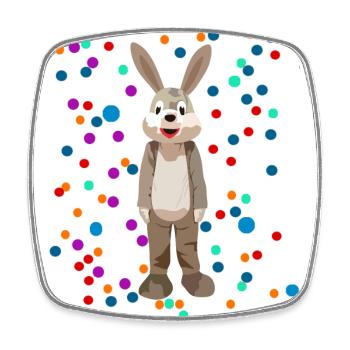 artistic bunny - Square fridge magnet - white - Front