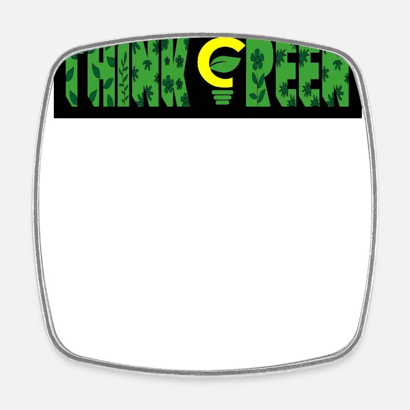 GreenScape Haven - Think Green - Square fridge magnet - white