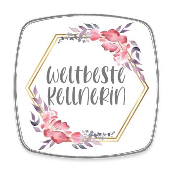 Weltbeste Kellnerin Kellnern Beruf Geschenk - Viereckiger Kühlschrankmagnet - Weiß - Vorne
