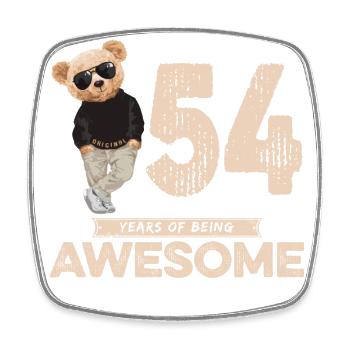 54 Years of being Awesome Teddy Bear - Viereckiger Kühlschrankmagnet - Weiß - Vorne