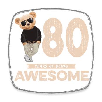 80 ans d’ours en peluche génial - Magnet carré - blanc - Devant