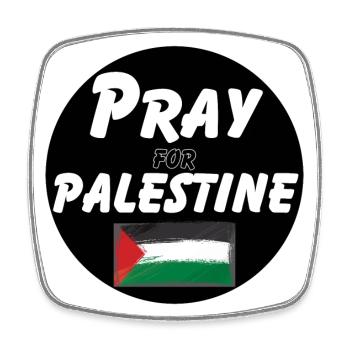 Pray for the Palestinians | Pray for Palestine - Square fridge magnet - white - Front