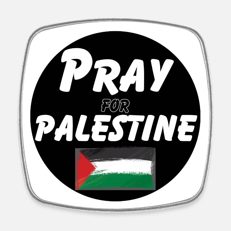 Pray for the Palestinians | Pray for Palestine - Square fridge magnet - white