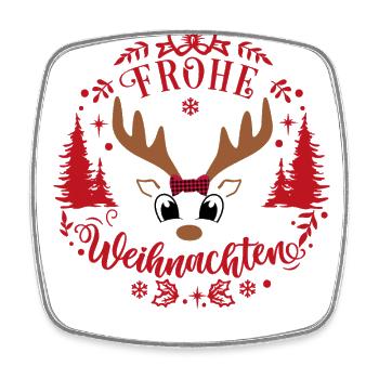 Frohe Weihnachten ein Elch Rentier - Viereckiger Kühlschrankmagnet - Weiß - Vorne