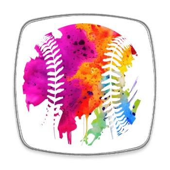 Baseball Player Baseball - Square fridge magnet - white - Front