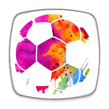 JOUEUR DE FOOTBALL FOOTBALL - Magnet carré - blanc - Devant