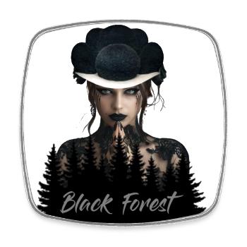 Mystical Black Forest Beauty Casandra - Square fridge magnet - white - Front