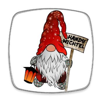 Handy Wichtel – Der Smartphone Weihnachtsgnom - Viereckiger Kühlschrankmagnet - Weiß - Vorne