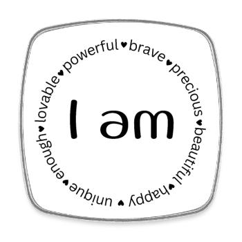 Je suis – Conception d’affirmations positives - Magnet carré - blanc - Devant
