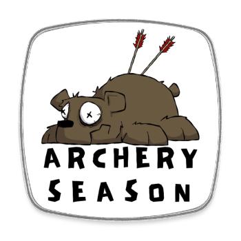 Funny archery motif for archers - Square fridge magnet - white - Front