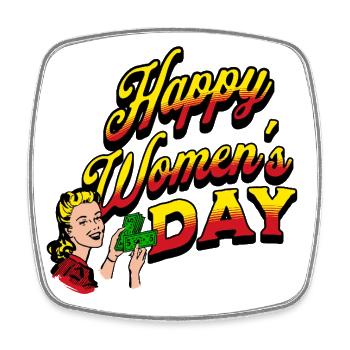 Happy Woman's Day, International Women's Day - Square fridge magnet - white - Front