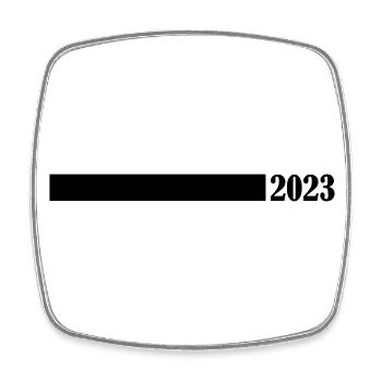 2023 Linie - Viereckiger Kühlschrankmagnet - Weiß - Vorne