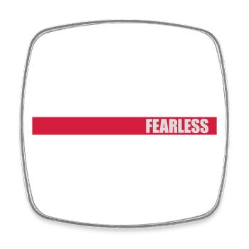 fearless Text Quote Design - Square fridge magnet - white - Front
