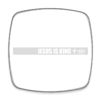 Citation de Jésus est roi - Magnet carré - blanc - Devant