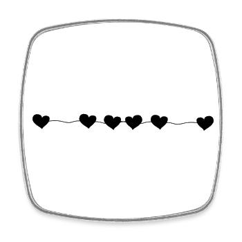 sechs herzen linie liebe herz - Viereckiger Kühlschrankmagnet - Weiß - Vorne