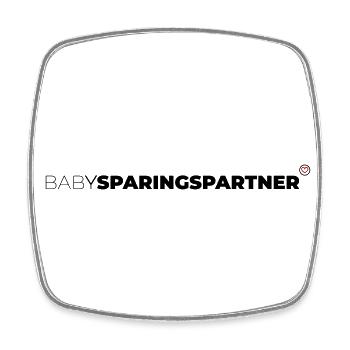 Baby Sparingspartner - Viereckiger Kühlschrankmagnet - Weiß - Vorne