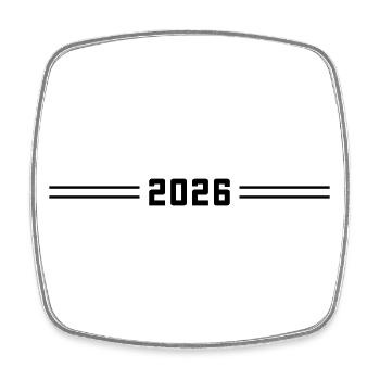 Symbole 2026 - Magnet carré - blanc - Devant