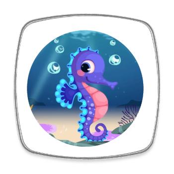 Sea horse - Square fridge magnet - white - Front