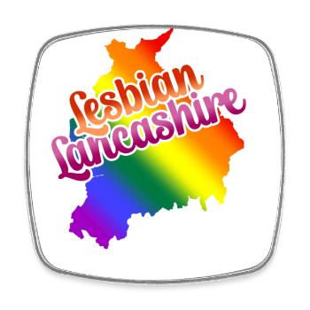 Lesbian Lancashire northern LGBTQI rainbow pride - Square fridge magnet - white - Front