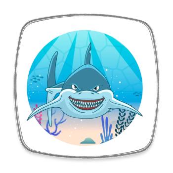 Shark - Square fridge magnet - white - Front