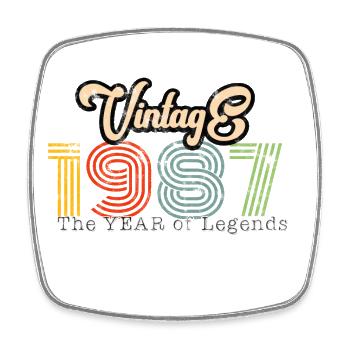 Vintage 1987 - Square fridge magnet - white - Front