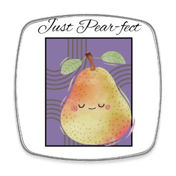 Just Pear-fect - Viereckiger Kühlschrankmagnet - Weiß - Vorne