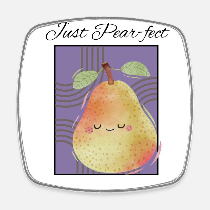 Juste Pear-fect - Magnet carré - blanc