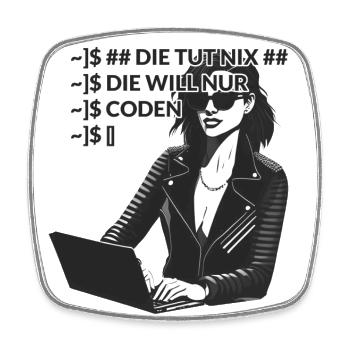 Coden Programmieren Programmiererin - Viereckiger Kühlschrankmagnet - Weiß - Vorne
