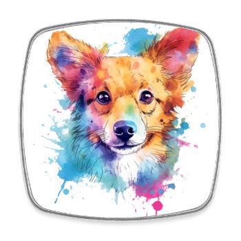 Ein farbenfroher Hund im Watercolor Style - Viereckiger Kühlschrankmagnet - Weiß - Vorne