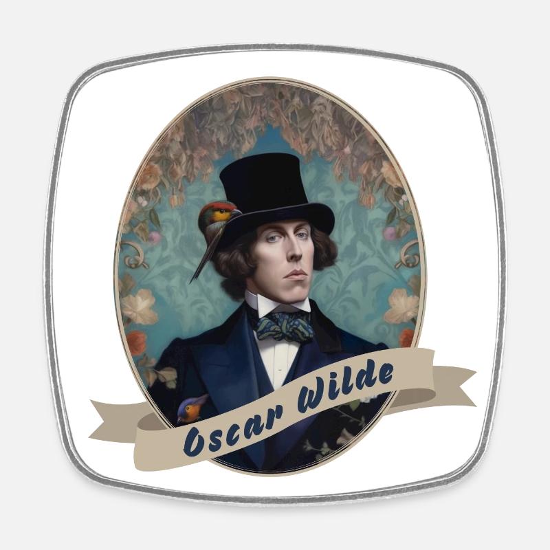 Portrait du Dandy - Oscar Wilde - Magnet carré - blanc
