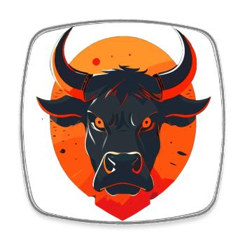 Bull Bull Buffalo - Magnet carré - blanc - Devant