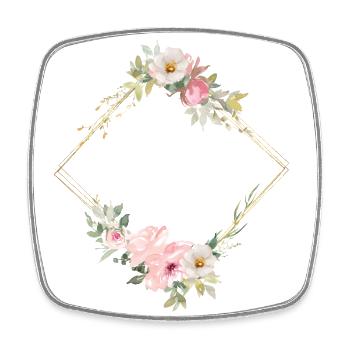 Blumen-Bouquet, personalisierbar - Viereckiger Kühlschrankmagnet - Weiß - Vorne