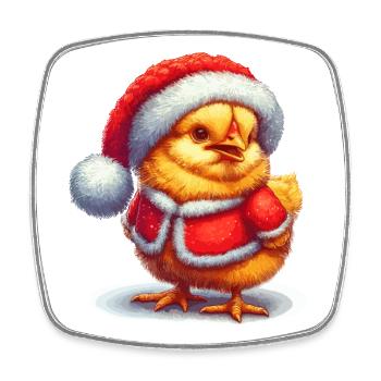 Weihnachtshemd Küken im Weihnachtsoutfit Weihnachten - Viereckiger Kühlschrankmagnet - Weiß - Vorne