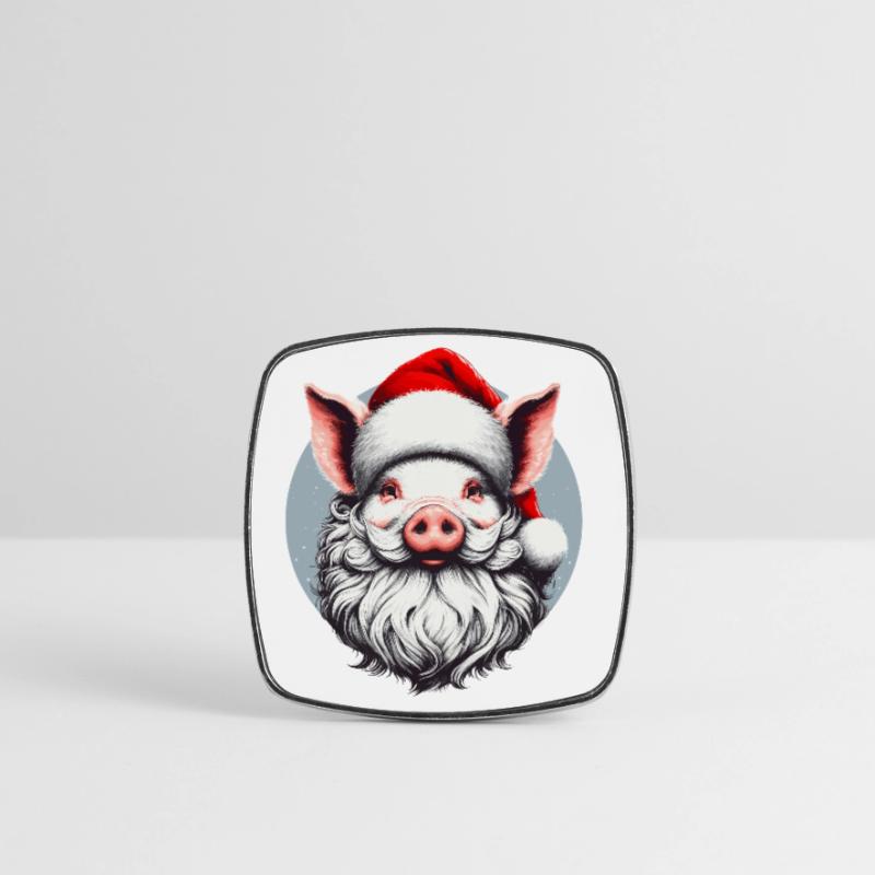Conception de pull de Noël : Cochon comme Père Noël - Noël Magnet carré