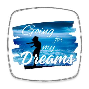 Going for my Dreams - Viereckiger Kühlschrankmagnet - Weiß - Vorne