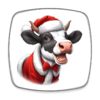 Christmas in July cow funny design for Christmas - Square fridge magnet - white - Front