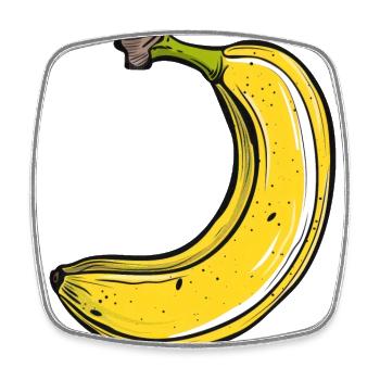 Banane - Magnet carré - blanc - Devant