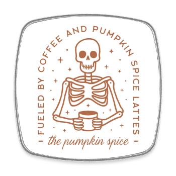Pumpkin Spice Latte Pumpkin Spice - Viereckiger Kühlschrankmagnet - Weiß - Vorne