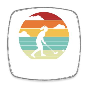 Hockey Player Retro Field Hockey Woman Vintage - Square fridge magnet - white - Front