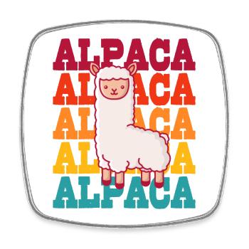 Alpaca Guanaco Llama Vicuna Breeder Alpaca - Square fridge magnet - white - Front