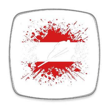 Skispringer Österreich AT Wintersport Flagge - Viereckiger Kühlschrankmagnet - Weiß - Vorne