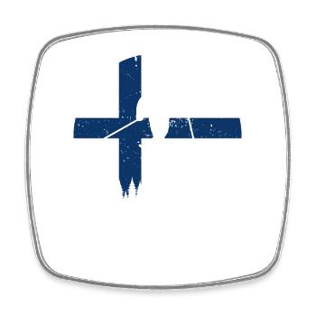Cadeau Pour Les Amateurs De Ski De Fond Finlande - Magnet carré - blanc - Devant