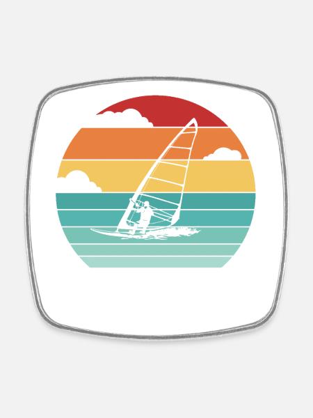 Wellenreiter Surfer Wassersport Windsurflehrer - Viereckiger Kühlschrankmagnet - Weiß