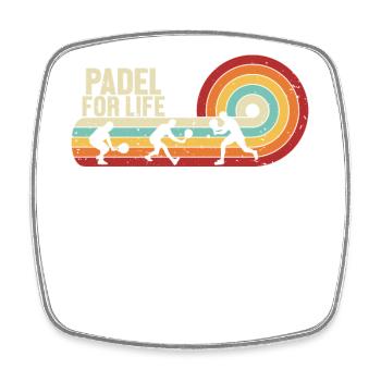 Padel for Life Paddleball Padel Tennis Platform - Square fridge magnet - white - Front