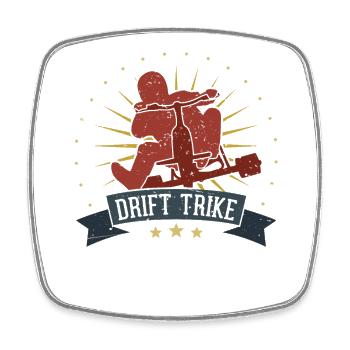 Drift Trike Trike Drift Tricycle Tricycle Adultes - Magnet carré - blanc - Devant